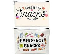 NIDHFG 2 Snack Storage Bags, Canvas Material Is Wear-Resistant And Durable, The Zip Is Smooth, And It Can Be Carried With You When You Travel. It Can Store Cosmetics And Toiletries.