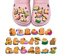 NIDHFG 20 Pieces Cartoon Capybara Shoes, Removable Shoe Accessories, Cute Waterproof Shoe Accessories, Diy Shoe Accessories.