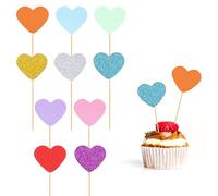 NIDHFG 200 Pieces Of Love Wooden Signs, Cake Decoration Card Inserts, Party Supplies, Baking Decoration Accessories, Food Wooden Signs.