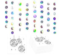 NIDHFG 24 Pieces Of Disco Ball Printed Tissue, 1 Piece Of Round Sequin Lace, Retro Personalized Dining Table Accessories, Birthday Party Decoration.