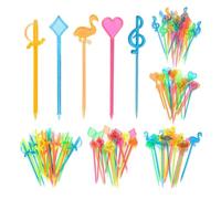 NIDHFG 250 Colored Cocktail Sticks, Reusable, Children'S Colored Fruit Forks, Party Drink Decoration, Suitable For Bars, Home Furnishing And Event Planning.
