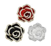 NIDHFG 3 Pieces Camellia Brooch, Rhinestone Brooch, Creative Flower Brooch, Ele Brooch, Ladies Brooch, Clothes Decorative Brooch.