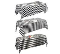 NIDHFG 3 Pieces Of Rectangular Plastic Tablecloth, Party Supplies, Waterproof Tablecloth, Dining Table Accessories, Suitable For Picnics, Parties, Weddings.