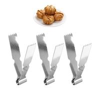 NIDHFG 3 Pieces Of Walnut Crisp Clip, Pastry Biscuit Mold, Texture Serrated Design, Party Snack Clip, Suitable For Cakes, Nut Chips, Bread.