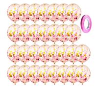 NIDHFG 30 Pieces Of Love Confetti Balloons And 1 Roll Of Ribbon, Party Decorative Balloons, Creative Sequin Balloons, Romantic Balloons, Party Scene Arrangement.