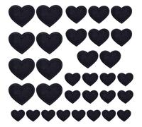 NIDHFG 32 Pieces Of Black Love Patch, Simple Embroidered Cloth Patch, Clothing Repair, Ironing Cloth Patch, Clothing Decorative Cloth Patch.