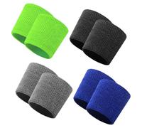 NIDHFG 4 Double Sports Wrist Guards, Classic And Fashionable, Simple Solid Color, Water-Absorbing Wrist Towel, Comfortable And Breathable, Universal Wrist Guards For Men And Women.