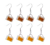 NIDHFG 4 Pairs of Beer Ear Hooks, Creative Stud Earrings, Fun and Personalized Earrings, Ladies' Gifts, Clothing Accessories.