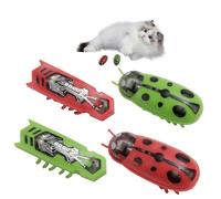 NIDHFG 4 Pieces Mini Robot Beetle Mouse Teasing Cat Toys, Reusable, Creative Entertainment, Interactive Gaming Pet Toys.