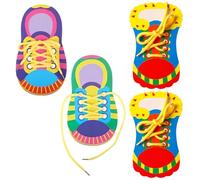 NIDHFG 4 Pieces Of Children'S Practice Tying Shoelaces, Interesting Early Education Props, Creative Personality, Training Threading Shoelaces, Puzzle Learning Game Toys.