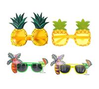 NIDHFG 4 Pieces Of Hawaiian Glasses, Pineapple Flamingo Style, Creative Funny Props, Beach Dance Decorations, Fun Party Sunglasses.
