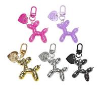 NIDHFG 5 Pieces Dog-Shaped Acrylic Keychain, Multicolor, Modern, Unisex