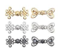 NIDHFG 6-Piece Jeans Waist Buckle, Chinese Knot Love, Creative And Personalized Seam-Free Buttons, Adjustable Buttons, Changing The Waist Circumference Of Clothing.