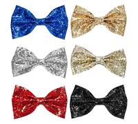 NIDHFG 6 Pieces Bow Tie, Classic Fashion, Men'S Shiny Bow Tie, Performance Prom Props, Wedding Party Formal Dress Accessories.