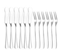 NIDHFG 6 Pieces Butter Knife And 6 Pieces Forks, Stainless Steel Tableware, Durable Kitchen Utensils, Simple Tableware