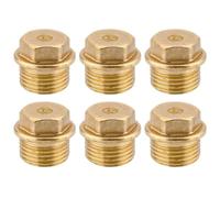 NIDHFG 6 Pieces Of 1/2-Inch Brass Externally Threaded Pipe Plugs, With Sealing Rubber Ring, Plugging Plug, Durable And Leak-Proof, Suitable For Heating And Drinking Water Systems.