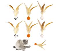 NIDHFG 6 Pieces Of Feather Stretch Balls, Creative Sports Balls, Cat Sticks, Indoor Interactive Style, Fun Entertainment Toys, Pet Supplies.