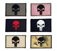 NIDHFG 6 Pieces Of Skull Military Patch Patch, Creative Personality, Multi-Color, Badge Embroidery Cloth Patch, Diy Craft Clothing Bag Hat Decoration.