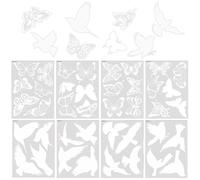 NIDHFG 8 Pieces Of White Anti-Collision Window Stickers, Bird Butterflies, Creative Protection Warning, Electrostatic Glass Stickers To Prevent Birds From Hitting The Decoration.
