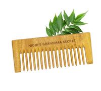 NIDHI’S GRANDMAA SECRET Kacchi Neem Comb - Pure Neem Wood Comb with Wooden Teeth - Wooden Comb for Women/Men Hair & Dandruff Control, Enhance Oil Absorption and more - 1pc