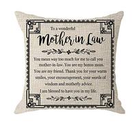 NIDITW Nice Mother-in-Law Stepmother Birthday Gift to A Wonderful Mother-in-Law Body Cream Burlap Throw Pillow Cover Pillowcase Pillow Sham Sofa Couch Decorative Square 18x18 inches