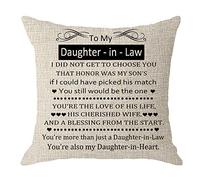NIDITW to My Daughter-in-Law Stepdaughters Wedding Present I Did Not Get to Choose You That Honor Cream Body Burlap Throw Pillow Case Cushion Cover Sofa Farmhouse 18x18 Inches (1-Daughter-in-Law)