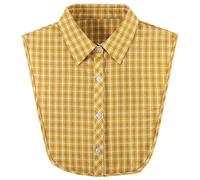 NIDMIDO Cotton Plaid Fake Collar Detachable Dickey Collar Half Shirts Blouse False Collar Top for Women Girls Outfits, Yellow a, One Size