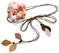 NIDMIDO Women Braided Waist Belt Bohemian Woven Waist Rope Flower Tassels Waist Accessories for Dress, Brown, 105 cm(41.3")