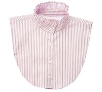 NIDMIDO Women Ruffle Mock Neck Detachable Half Blouse Shirts Fake Collar Dickey Collar Faux False Collar for Girls, Striped Pink1, Medium