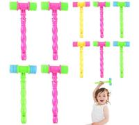 NIDONE 10Pcs Squeaky Hammer Toy 4x9 Inch Cartoon Interactive Thicken Plastic Toy Hammer with Sound for Party Favor Game Punishment