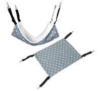 NIDONE 2Pcs Cat Hammock Star Flax Cat Hammock for Cage Reversible Soft Breathable Hanging Bed with Adjustable Straps and Metal Hooks Accessories for Small Dog Rabbit