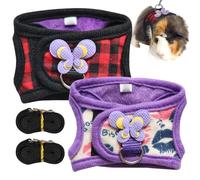 NIDONE 2PCS Guinea Pig Harness and Leash Adjustable Ferret Harness and Leash Set with D Buckle for Ferret, Rats, Iguana, Hamster, Bearded Dragon