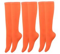 NIDONE 3Pairs Orange Knee High Socks Soft & Comfortable Orange Socks Free Size Sheer Knee High Socks for Women Athletic Accessories Long Socks for Women Girl Supplies,Long Socks for Women
