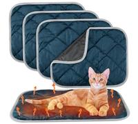 NIDONE 4PCS Self Heating Cat Pad 16x20 inch Soft Cozy Non Slip Self Warming Cat Mat Washable Pet Mat for Indoor Outdoor Blue