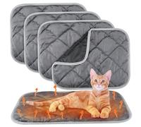NIDONE 4PCS Self Heating Cat Pad 16x20 inch Soft Cozy Non Slip Self Warming Cat Mat Washable Pet Mat for Indoor Outdoor Grey
