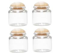 NIDONE 8Pcs Mini Glass Jars 1:6 & 1:12 Scale Glass Bottles Dollhouse Miniatures, 0.79x0.39 Inch Mini Food Containers Empty with Lid for Dollhouse Kitchen Restaurant Scene
