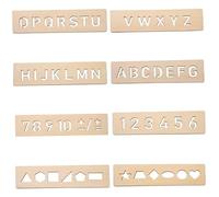 NIDONE 8PCS Tracing Board 2x8 Inch Wooden Writing Letter Tracing Preschool Learning Easy to Use Letter Sensory Pad for Kids Beginners Write Supplies, Alphanumeric