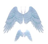 NIDONE Adult Angel Angel Wing For Adult Unisex Free Size Realistic Halloween Angel Elastic Shoulder Strap Non-Woven Costume For Party Cosplay White