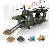 NIDONE Army Helicopter Toy with Light & Sound Transport Toy Helicopter Educational Playset Christmas Birthday Party Favors for Kids No Battery, Mini Rc