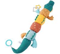 NIDONE Baby Toys, 23" Alligator Tummy Time Toys, Baby Musical Stuffed Animal Sensory with Rattle and Multi-Textures Ruler Design Colorful Alligator Toy for Over 0 Months Boys, Girls