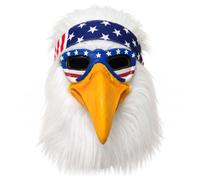 NIDONE Bald Eagle Costume, Furry Half-face, White, Os
