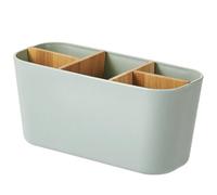 NIDONE Bamboo Toothbrush Holder, 5 Compartments Tooth Brush Holder, Removable Toothbrush Stand, Bathroom Organiser for Home Green