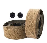 NIDONE Bike Handlebar Tape, 2PCS Cork Handlebar Grip Tape for Road Bike, Self-Adhering, Polyurethane, 215x3 cm/84.65x1.18 inch, Brown