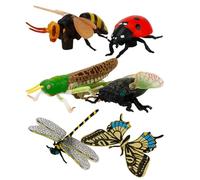 NIDONE Bug Toys 6Pcs Assorted Realistic Plastic Bugs Includes Butterfly, Dragonfly, Ladybird & More Educational Learning Toys for Kids
