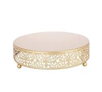 NIDONE Cake Holder,Gold Cake Stand Metal Cupcake Display Stand Glossy Metallic Finish Holder For Wedding Birthday Afternoon Tea L 11.8 In
