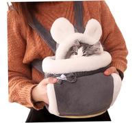 NIDONE Cat Bag Carrier Soft & Warm Cat Dog Front Carrier Double Pocket Backpack Winter Plush Backpack for Cats Pet Hanging Chest Bags for Outdoor Travel, L, within 8 kg