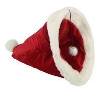 NIDONE Cat Sleeping Bag 360° Wrap Santa Hat Styles Plush Cat Winter Sleeping Bag for Burrow Nap Hideaway Comfortable Warming Covered Bed for Small/Medium Breed