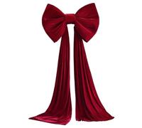 NIDONE Christmas Tree Topper Bow, 24x102 Inch Extra Large Red Velvet Bows for Home Christmas Tree Toppers Wreath Wall Room Party Holiday Decor Supplies