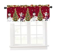NIDONE Christmas Valances for Windows, 54x18in Cute Festive Christmas Curtains with Rod Pocket Reliable Fabric for Kitchen, Living Room, Home