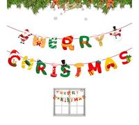 NIDONE Christmas Wall Decorations, Merry Christmas Banner Flags Hanging Letters Wall Decorations Paper Banner wth String for Fireplace//Window
